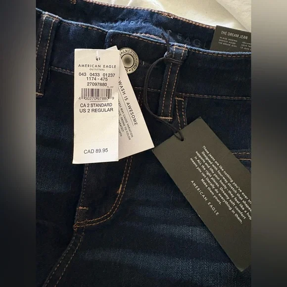 American Eagle Outfitters High Rise Blue Jeans - Picture 3 of 5